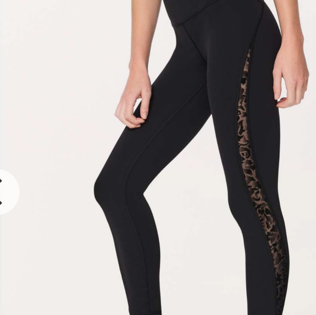 Lululemon Meant To Move 7/8 Tight (25")Black / Flocked Floral Black Black Sz 2